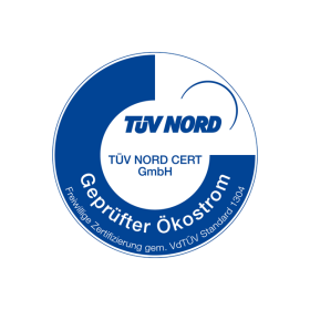 TÜV Siegel für geprüften Ökostrom