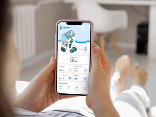 Die neue HEMS-App sichtbar auf dem mobilen Endgerät