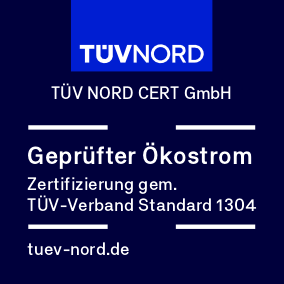 Zertifikat für geprüften Ökostrom von TÜV NORD, wichtig für nachhaltige Energieversorgung und Umweltschutz.